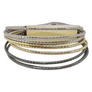 New Womens One Way Collection Mixed Metal Bracelet Bangle Stack